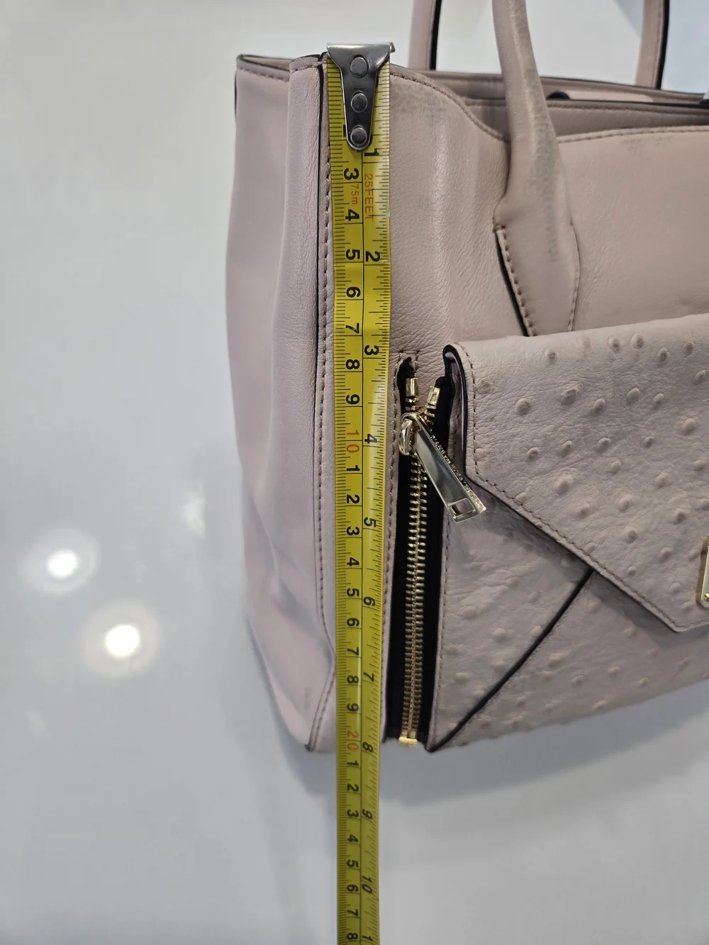 DIANE VON FURSTENBERG Secret Agent Structured Pale Pink Leather Bag